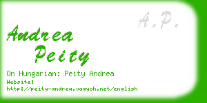 andrea peity business card